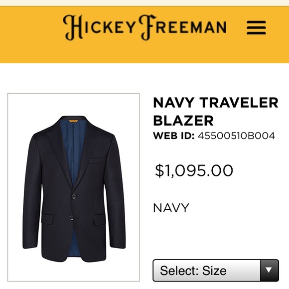HICKEY FREEMAN navy Blue Travel   Jacket SZ42 - Picture 2 of 8